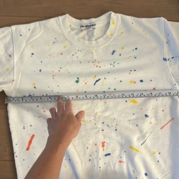 Suburban Riot white sweatshirt with paint splatters - Picture 6 of 7